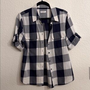 Equipment Checkered Giuliana Short Sleeve Plaid large